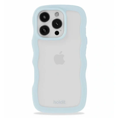 Afbeelding van Holdit Hoesje Geschikt voor iPhone 16 Pro Max Wavy Case Lichtblauw
