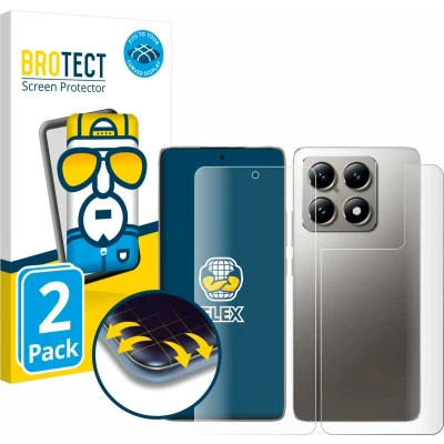 Afbeelding van BROTECT Screenprotector voor Xiaomi 14T Pro (Voor+Achter) Folie Beschermfolie transparant volledig dekking (2 Stuks)