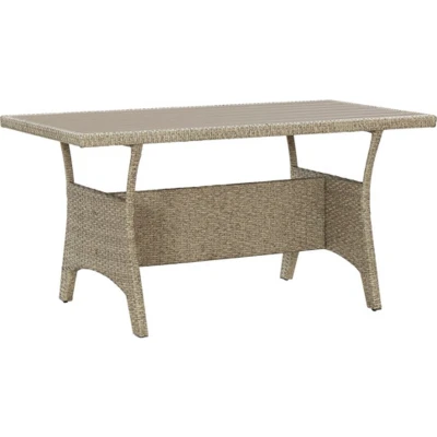 Afbeelding van Tuintafel 120x70x66 cm poly rattan grijs