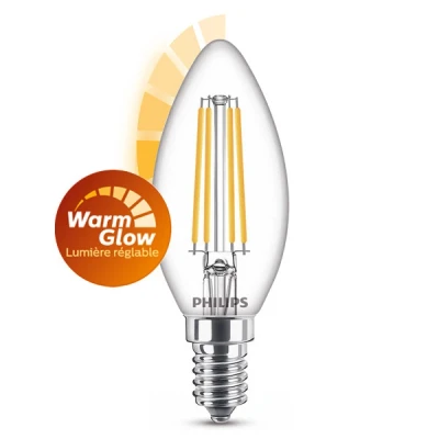 Image de Philips Ampoule LED 3W Verre Flamme (300lm) Dimmable E14