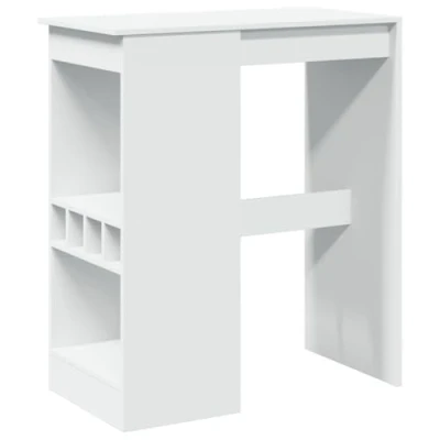 Afbeelding van vidaXL Bartafel met rekken 90x47,5x103,5 cm bewerkt hout wit