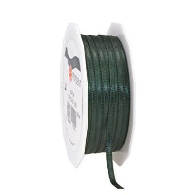 Afbeelding van Dit Pattberg dennengroen satijnen cadeau lint, 50 m voor cadeauverpakking, 0,3 cm breed, decoratief lint geschenken, alle gelegenheden