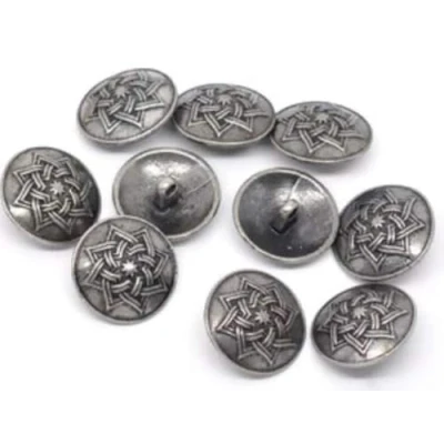 Afbeelding van Handarbeit Lieblingsladen 20 stuks ronde metalen knoppen mm antiek zilver