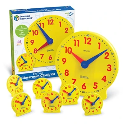 Afbeelding van Learning Resources LER2102 Big Time klokkenset voor de klas, 38,6 x 33,5 9