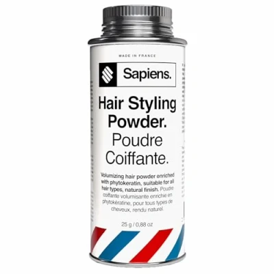 Image de Sapiens Poudre Coiffante Homme 25g Volume et Texture Instantanés Effet Naturel Mat Fabriquée en France Texturisante Cheveux Invisible Sans Résidus Formule Naturelle 100/100 Yuka