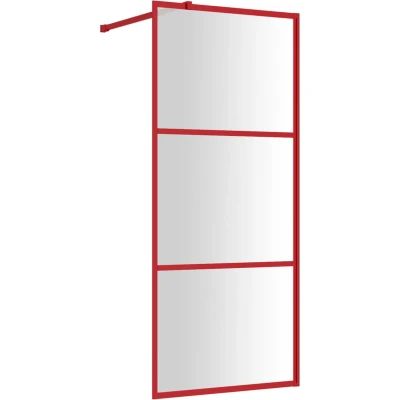 Afbeelding van Inloopdouchewand transparant 80x195 cm ESG glas rood
