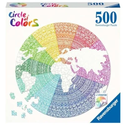 Afbeelding van Ravensburger Round puzzle Circle of colors Mandala Legpuzzel 500 stukjes