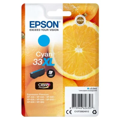 Image de Cartouche d&#039;encre Epson Oranges Claria Premium 33 XL Cyan