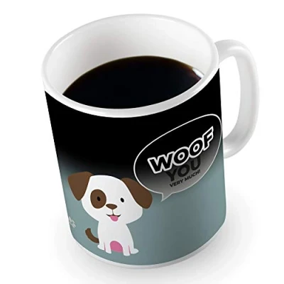 Afbeelding van Froster Magische mok puppy, warmteveranderende mok, kleur veranderende cadeau voor hondenliefhebber, mama, papa