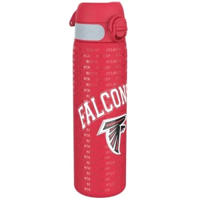 Afbeelding van ION8 Drinkfles van roestvrij staal, 600 ml, lekvrij, gemakkelijk te openen, veilige vergrendeling, vaatwasmachinebestendig, draaggreep, duurzaam en krasbestendig, 3D motief NFL,