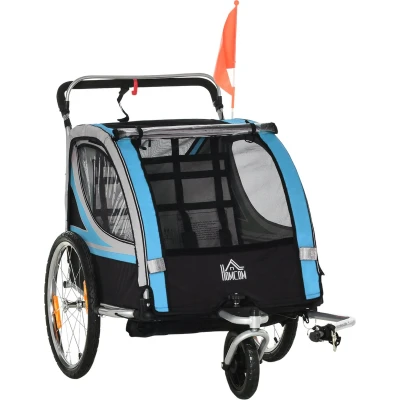 Afbeelding van HOMCOM Kinderfahrradanhänger mit Aufbewahrungstasche 440 026