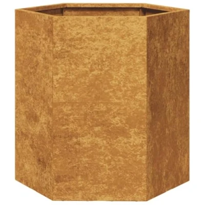 Afbeelding van vidaXL Plantenbak zeshoek 46x40x45 cm cortenstaal