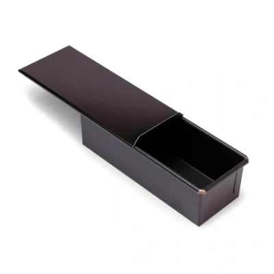 Image de Moule acier, pain de mie, avec couvercle, noir, 25 cm