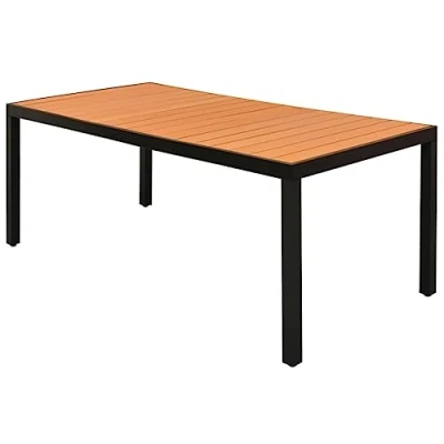 Afbeelding van Tuintafel 185x90x74 cm aluminium en HKC bruin