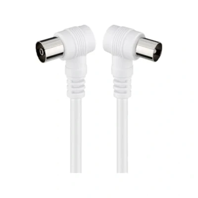 Image de Câble d&#039;antenne coudé M/F 75 ohm couleur Blanc 10 m