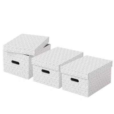 Afbeelding van Esselte Home Opbergdoos, Ft 26,5 X 36,5 20,5 Cm, Wit, Pak Van 3 Stuks Archiefdoos