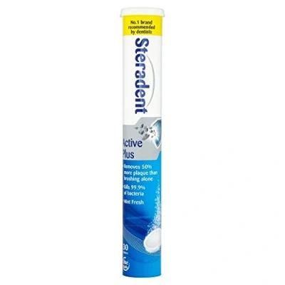 Afbeelding van Steradent Kunstgebit Reinigingstabletten Active Plus 30 tabletten