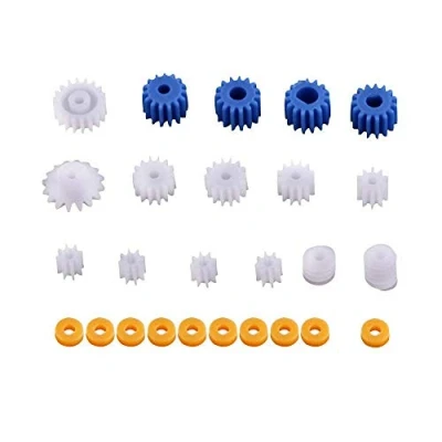 Afbeelding van Kunststof tandwielset, 26 stuks, tandwielen, spindeltandwielen van kunststof, knutselaccessoires voor vliegtuigen, auto&#039;s en robotmodellen, 2 mm/2,3 mm/3 mm/3,17 mm/4 mm