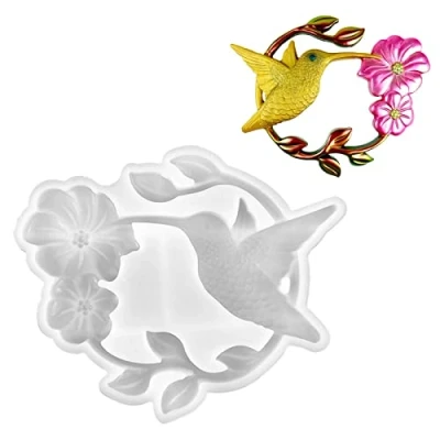 Afbeelding van Kolibri Siliconen mal DIY Sieraden Maken Vormen Vogel Dier Epoxyhars Vorm voor Sleutelhanger Wanddecoratie Opknoping Ornamenten