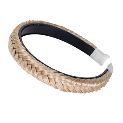 Afbeelding van PRETTYSHOP Haarband Met Vlecht Haarstukje Haarlint Donkerblond Mix HHR1a
