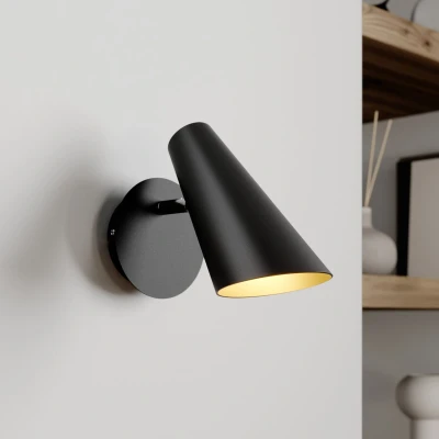 Afbeelding van Lucande wandlamp 1licht metaal H: 24 cm GU10 zwart