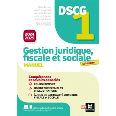 Image de DSCG 1 Gestion juridique, sociale et fiscale Manuel applications Millésime 2024 2025