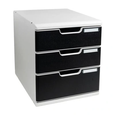 Image de exacompta module de classement modulo, 3 tiroirs, noir