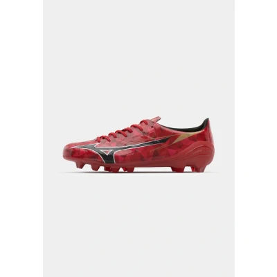 Afbeelding van Mizuno Alpha II Elite Voetbalschoenen met kunststof noppen, Heren, Maat: 44, Red/black/gold Schoenen
