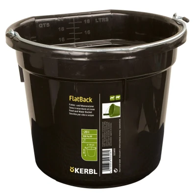 Afbeelding van Kerbl Voeder en Wateremmer Flat Back, Zwart