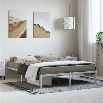 Afbeelding van Bedframe metaal wit 150x200 cm