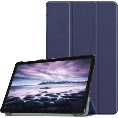 Afbeelding van iMoshion Tablet Hoes Geschikt voor Samsung Galaxy Tab A 10.5 (2018) Trifold Bookcase Donkerblauw
