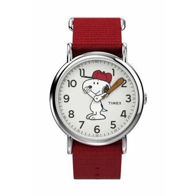 Afbeelding van Timex Weekender x Peanuts horloge 38 mm, Snoopy, riem