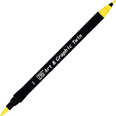 Afbeelding van ZIG Art &amp; Graphic Twin Tip brush marker Lemon Yellow