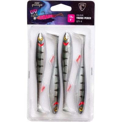 Afbeelding van Fox Rage Slick Shad 13cm / 5 Inch Uv Young Perch X 4 Softbait