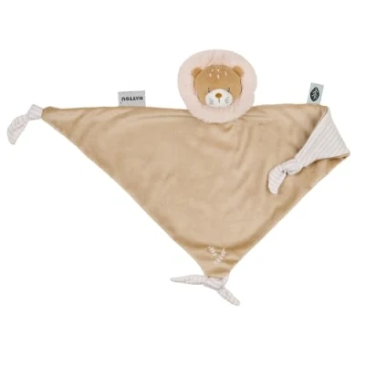 Afbeelding van Nattou FLO, ERNEST &amp; OLI Maxi Knuffeldoekje Leeuw 62 cm Bruin