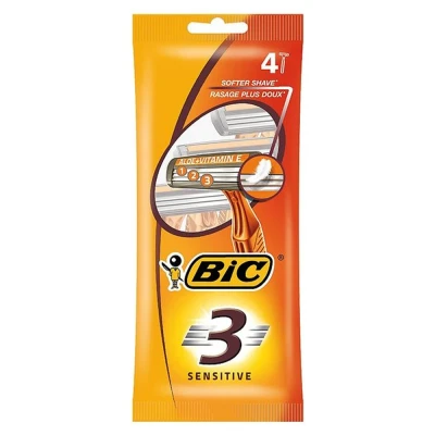Afbeelding van BIC 3 Sensitive Wegwerpscheermesjes Mannen Pak van 4 Stuks