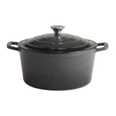 Afbeelding van APS 88307 5 Stars gietijzeren stoofpan met deksel geschikt voor inductie en oven dekselhouder, Ø 28 cm, 6 liter, antraciet