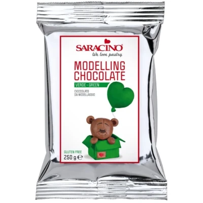 Afbeelding van Saracino Modelleer Chocolade Groen 250g