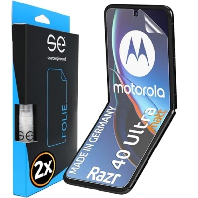 Afbeelding van S.E folie voor Motorola Razr 40 Ultra Mat anti reflecterend 2x Full Screen Positioneringshulp matte beschermfolie displaybeschermfolie Made in