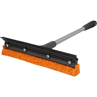 Afbeelding van Nigrin glasreiniger 240 x 410 mm met wisser en rubberen spons grijs 41 cm
