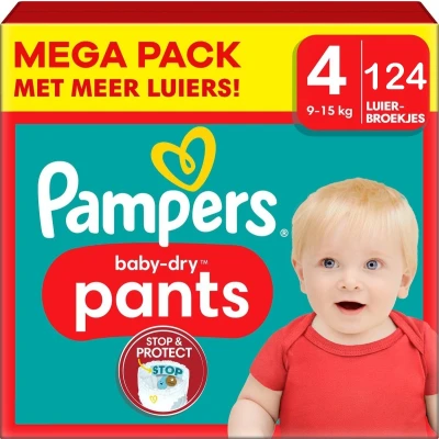 Afbeelding van Pampers Baby Dry Pants Maat 4 Megapack 124 stuks 9/15KG