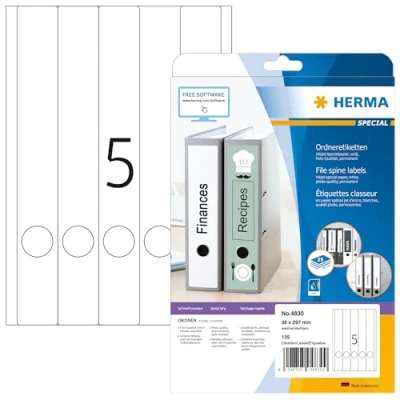 Afbeelding van HERMA Inkjet mapetik. A4 wit 38x297 mm Papier 125 St.