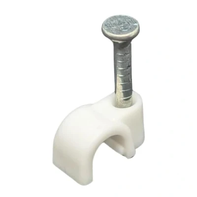 Afbeelding van Lumonic 100 x slangklem 4 mm voor witte kabels met 14 spijker bijv. wandmontage kabelbinders diff