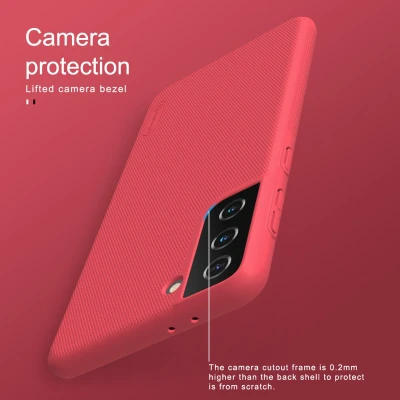 Afbeelding van nillkin Hoesje geschikt voor Samsung Galaxy S21 Plus super frosted shield back cover rood