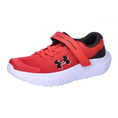 Afbeelding van Under Armour BPS Surge 4 AC Hardloopschoenen voor op de weg kinderen, Maat: 32, Red Mesh