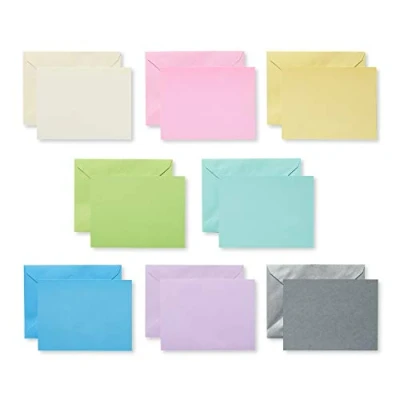 Afbeelding van UK Greetings 100 stuks blanco eenpaneelkaarten voor hem/haar/vriend pastelmotieven perfect knutselen, bedankbriefjes en waardering leraren