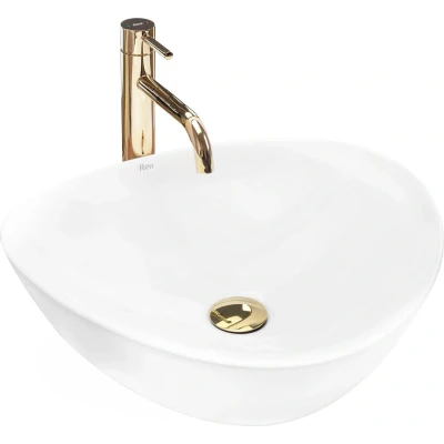 Afbeelding van REA Andrea Opzetwastafel Waskom 43 x 47 14.5 cm Glans Wit