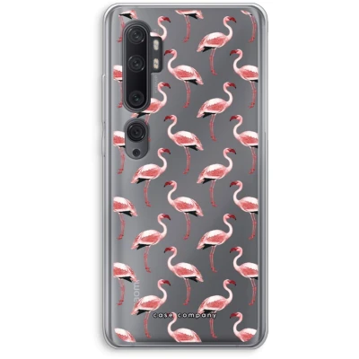 Afbeelding van Case Company® hoesje geschikt voor Xiaomi Mi Note 10 Pro Flamingo Soft Cover Telefoonhoesje Bescherming aan alle Kanten en Schermrand