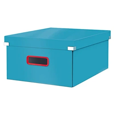 Image de Leitz Click &amp; Store WOW grande boîte d&#039;archive, pour stocker et transporter des documents A3 objets de taille, adapté à la maison au bureau, bleu calme, 53490061
