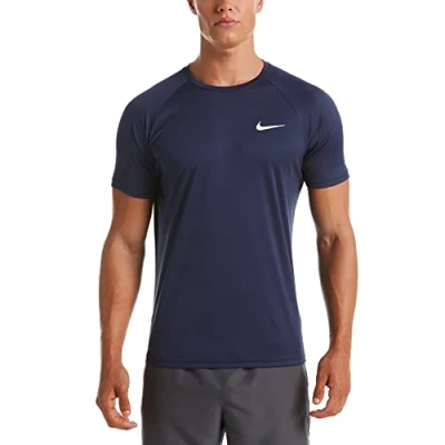 Afbeelding van Nike Swim Essential Short sleeve hydroguard Heren Zwemshirt Midnight navy Maat S